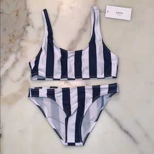 striped bikini